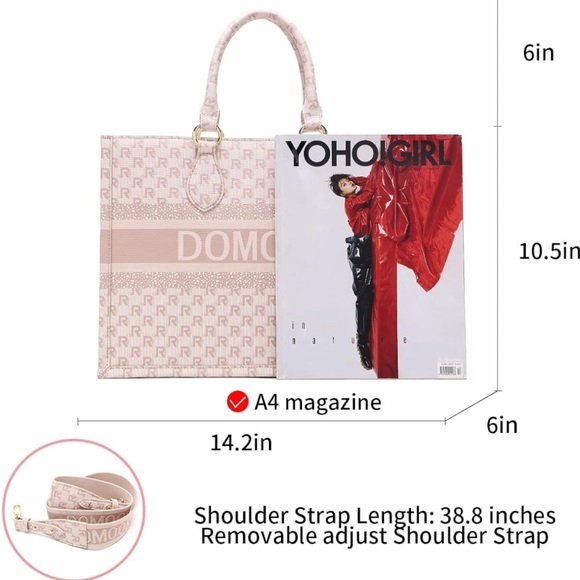 DOMOOR designer tote bag. NWT. Includes cover bag and strap. - Picture 6 of 6